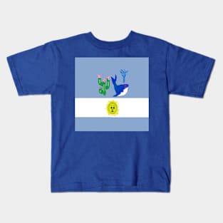 Sporty Argentina Design on Blue Background Kids T-Shirt